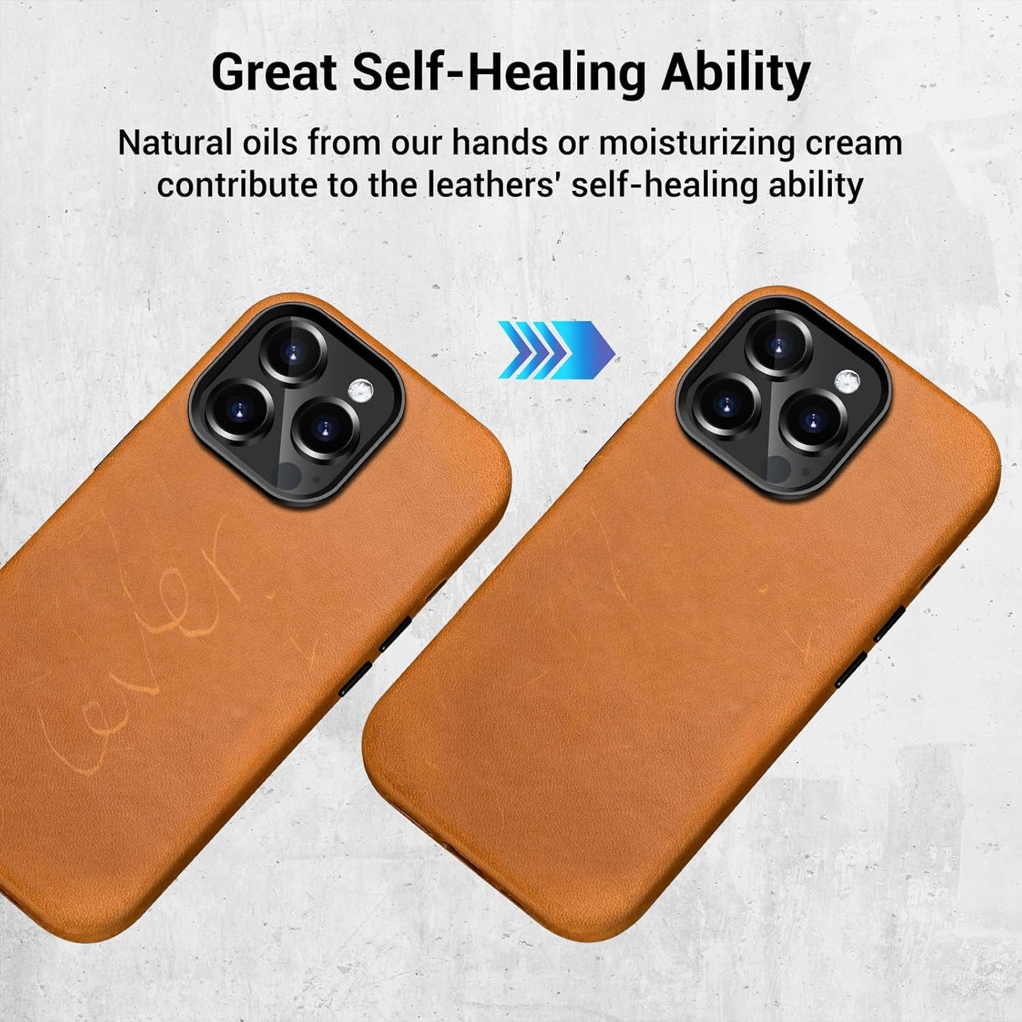 Belemay Compatible with iPhone 13 Pro Max Leather Case Magsafe-Top Grain Vintage Crazy Horse Leather-Metal Buttons Camera Bezel-Slim Fit-Precision Crafted Premium Phone Cover (6.7-inch)-Retro Brown